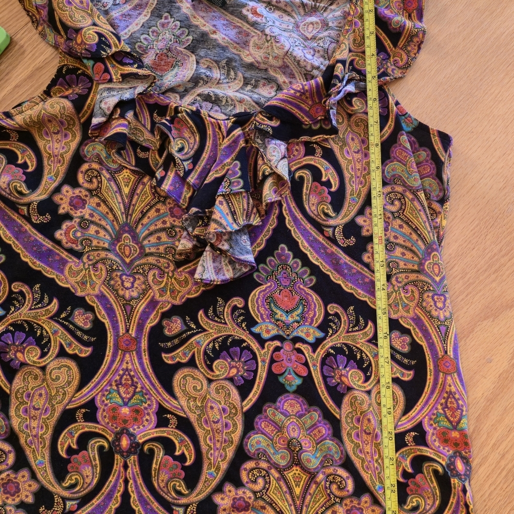 Floral Ruffle Sleeveless Top - Multicolor - Picture 9 of 10